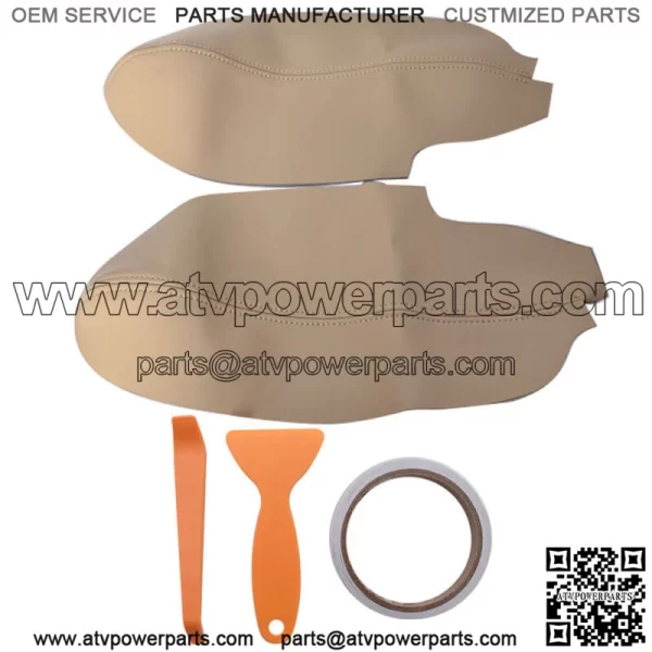 2*Beige Door Panel Armrest Leather Synthetic Cover For Acura TSX 2009-2013 2014 - Image 3
