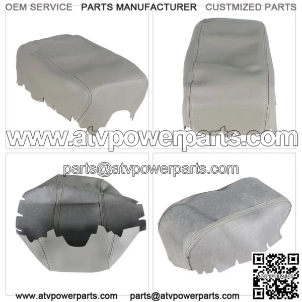 Gray Center Console Lid Armrest Cover Leather For 11-19 Dodge Durango - Image 3