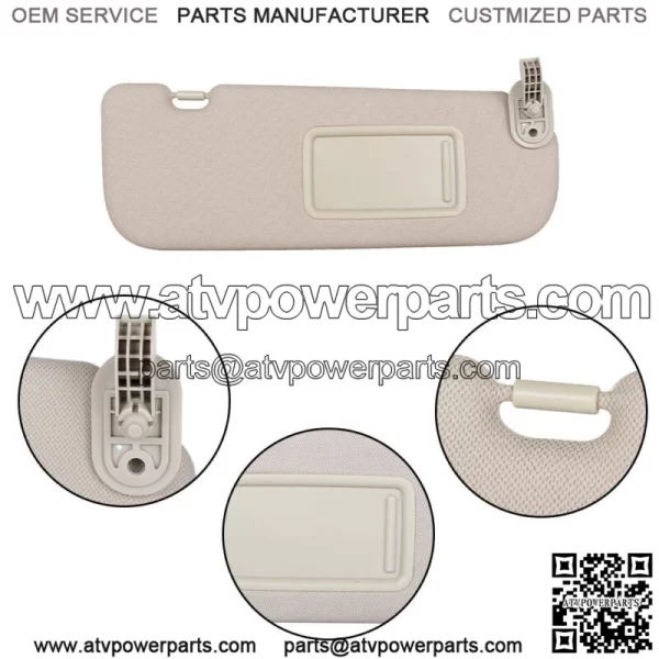 Front Right Side Sun Visor&Makeup Mirror Beige For 2011-2015 Hyundai Elantra MD