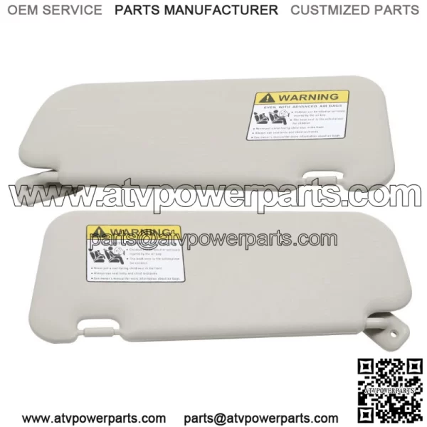 For Mazda3 2010 2011 2012 2013 Gray Pair Sun Visor Driver & Passenger Side - Image 4