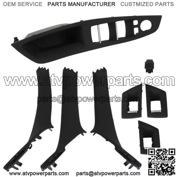 Inner Door Panel Handle Pull Trim Cover Set For 2010-2016 BMW 5 Series F10 F11 - Image 3
