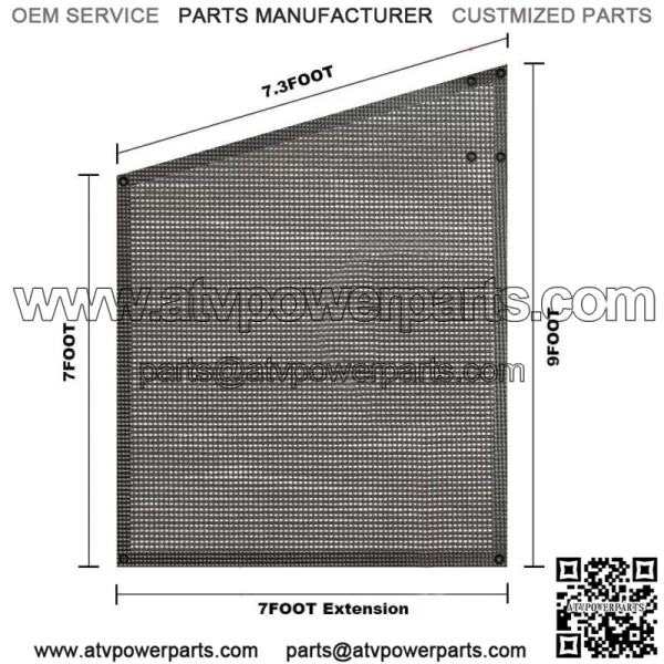 RV Awning Side Shade Mesh Sunshade 9'X7' For Camper Trailer Canopy UV Block