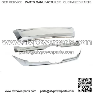Fit For 2011-2014 Ford Edge Front Upper & Center & Lower Grille Trim Chrome 3PCS
