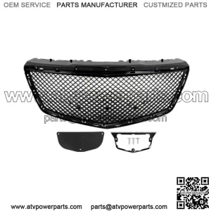 For 2014-2019 Cadillac CTS Sedan B Style Front Bumper Hood Grille ABS Black