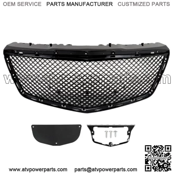 For 2014-2019 Cadillac CTS Sedan B Style Front Bumper Hood Grille ABS Black - Image 3