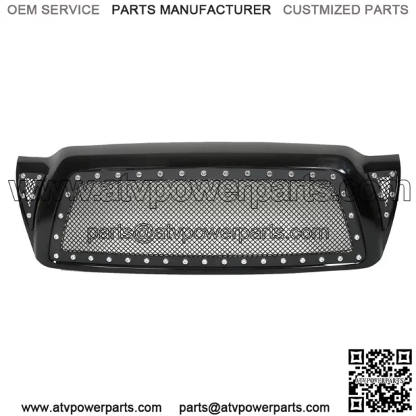 For 2005-2011 Toyota Tacoma Pickup Rivet Mesh Black Upper Main Grille TO1200279 - Image 3