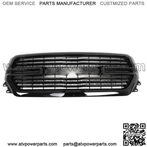 Front Mesh Upper Grille For 2019-2023 Dodge Ram 1500 Gloss Black 68366528AH