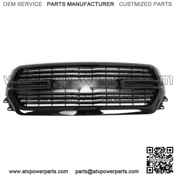 Front Mesh Upper Grille For 2019-2023 Dodge Ram 1500 Gloss Black 68366528AH