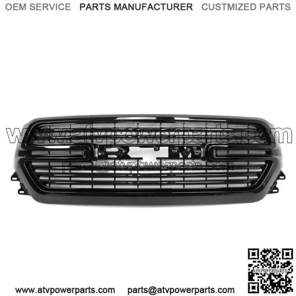 Front Mesh Upper Grille For 2019-2023 Dodge Ram 1500 Gloss Black 68366528AH - Image 2