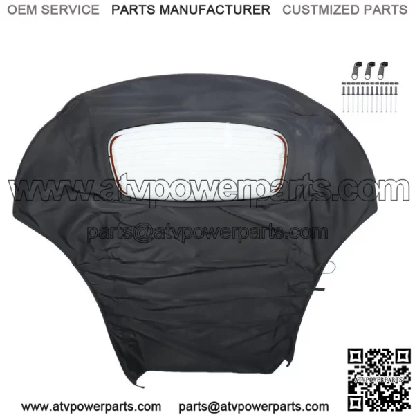 Convertible Soft Top with Glass Window For 2003-2010 Volkswagen Beetle Black - Image 3