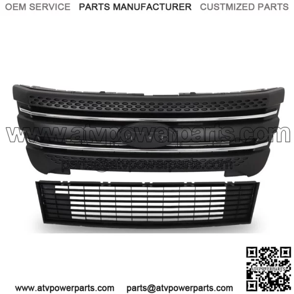 For Ford Explorer 2011 2012 2013-2015 Front Bumper Upper+Lower Grille Assembly