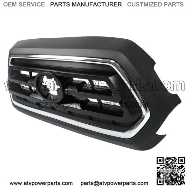 Front Upper Grille Black & Chrome Fit For  2018 2019-2022 Toyota Tacoma - Image 3