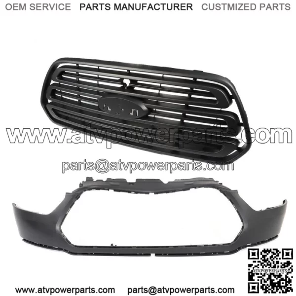 Front Bumper Upper Cover+Grille Black For 2015-2019 Ford Transit 150 250 350 - Image 3