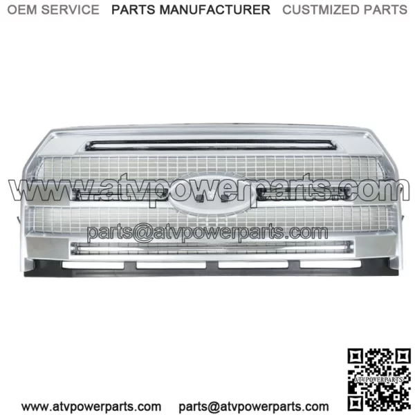 Front Bumper Grille For Ford F-150 2015-2017 Chrome W/O Parking Sensors - Image 2