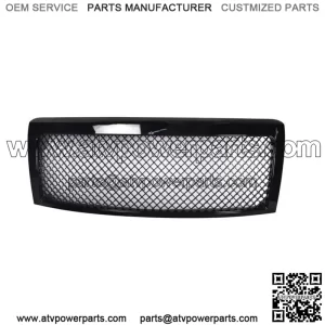 Front Bumper Center Upper Grille For 2009-2014 Ford F-150 Glossy Black