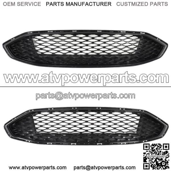 Front Bumper Upper Grill Grille For Ford Fion 2017- 2018 Gloss Black - Image 2