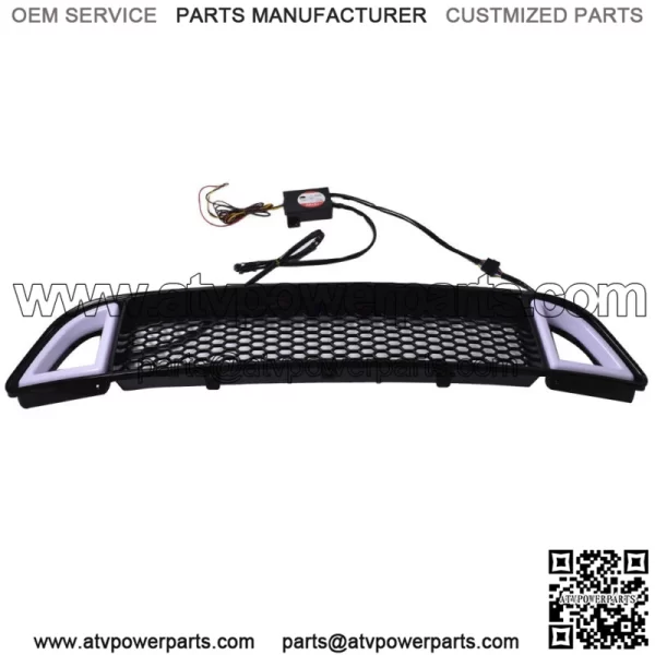 For 13-14 Ford Mtang Non-Shelby Front Bumper Upper LED Grille Black - Image 2