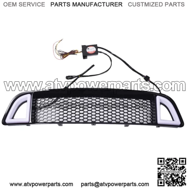 For 13-14 Ford Mtang Non-Shelby Front Bumper Upper LED Grille Black - Image 3