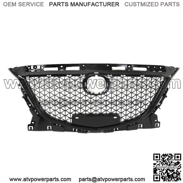For 2014-2016 Mazda 3 Axela Front Bumper Upper Black Grille Honeycomb Grill ABS - Image 2
