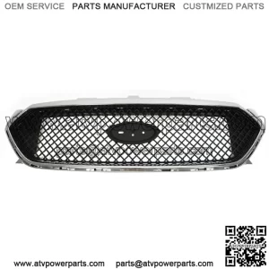 For 2013-2018 Ford Taur SHO Front Upper Grille Matte Black W/Chrome Trim