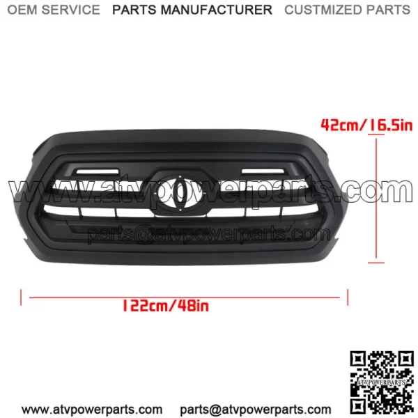 Front Upper Bumper Grille For Toyota Tacoma 2016-2021 Matte Black 53100-04540 - Image 2