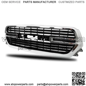 Front Chrome Grille Grill Assembly For 2019-2022 Dodge Ram1500 Black Trim