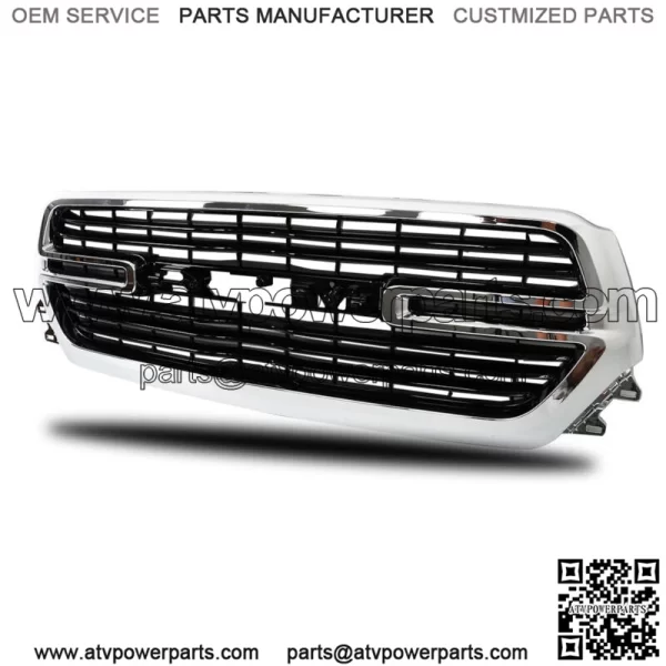 Front Chrome Grille Grill Assembly For 2019-2022 Dodge Ram1500 Black Trim
