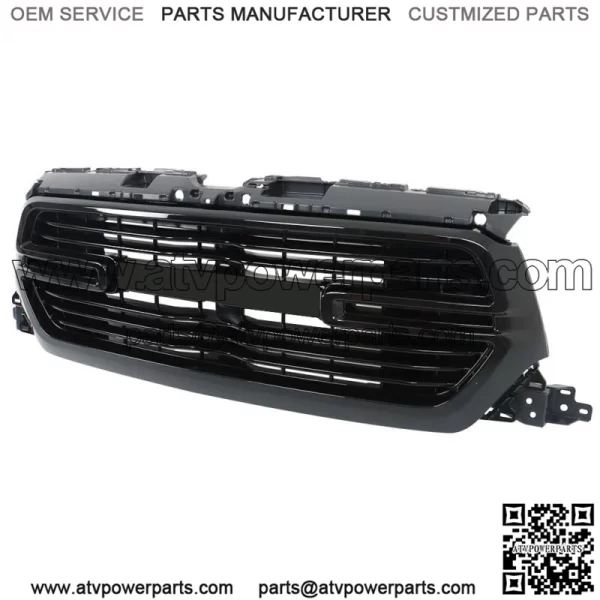 Front Upper Grille Assembly For 2019-2022 Ram 1500 Black Plastic 6BT01TRMAF - Image 2