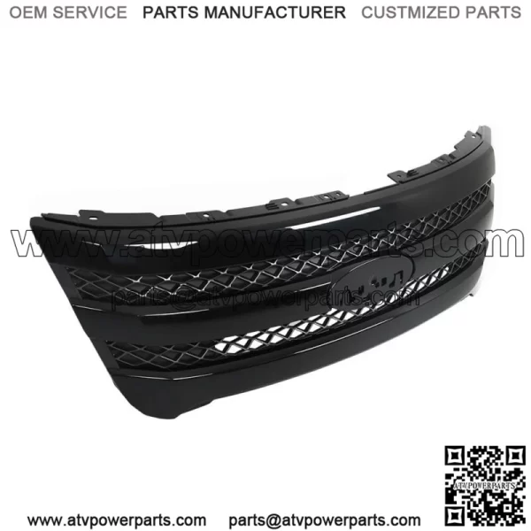 Front Upper Grille For 2011 2012-2015 Ford Explorer Upgraded Gloss Black Grill - Image 2