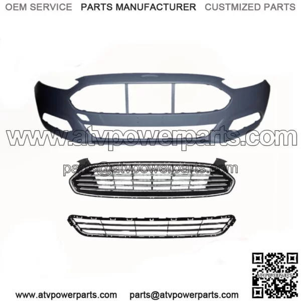 Front Upper&Lower Grille??Front Bumper Cover Fit For Ford Fion 2013-2016