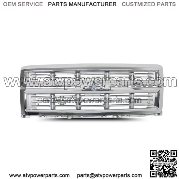 Front Bumper Upper Grille Chrome For 2014-2015 Chevrolet Silverado 1500