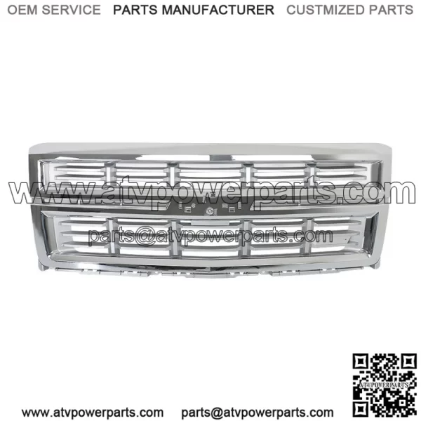 Front Bumper Upper Grille Chrome For 2014-2015 Chevrolet Silverado 1500 - Image 2