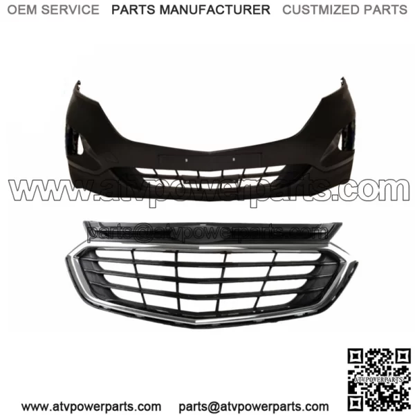 Fit For 2018 2019 Chevy Equinox Front Bumper Cover Assembly + Front Upper Grille