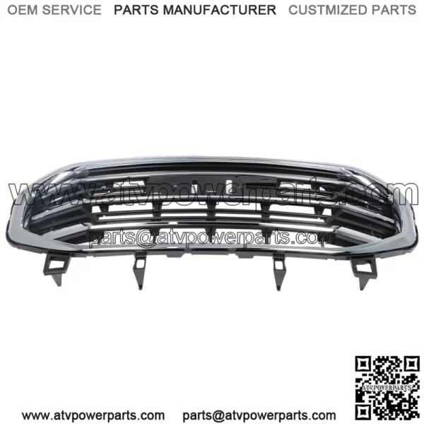 Front Bumper Grille Fit For 18-21 GMC Terrain SLT SLE Black W/Chrome Bar&Frame