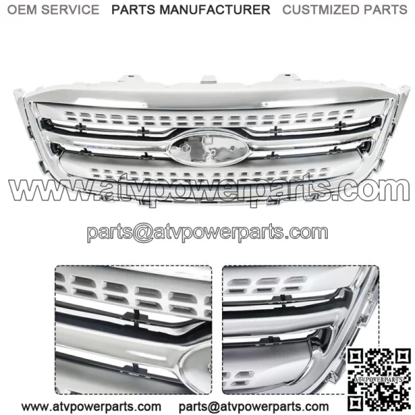 Chrome Front Bumper Upper Grille For 2010-12 Ford Taur Limited SE SEL - Image 3