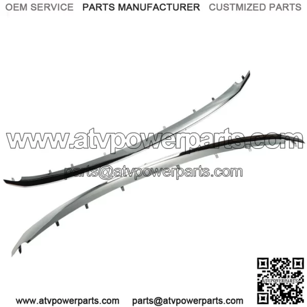 Front Lower & Upper Chrome Grille Trim Molding For 2011-2015 Ford Explorer - Image 3