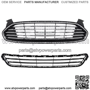 Upper&Lower Front Radiator Grille Grill Kit For 2013-2016 Ford  Fion/Mondeo