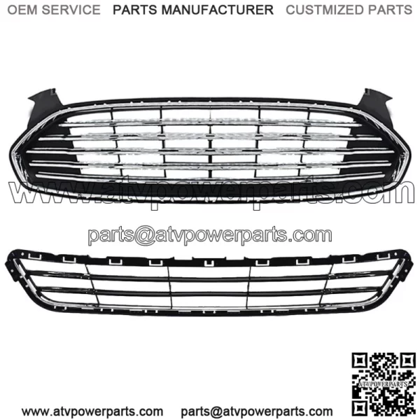 Upper&Lower Front Radiator Grille Grill Kit For 2013-2016 Ford  Fion/Mondeo