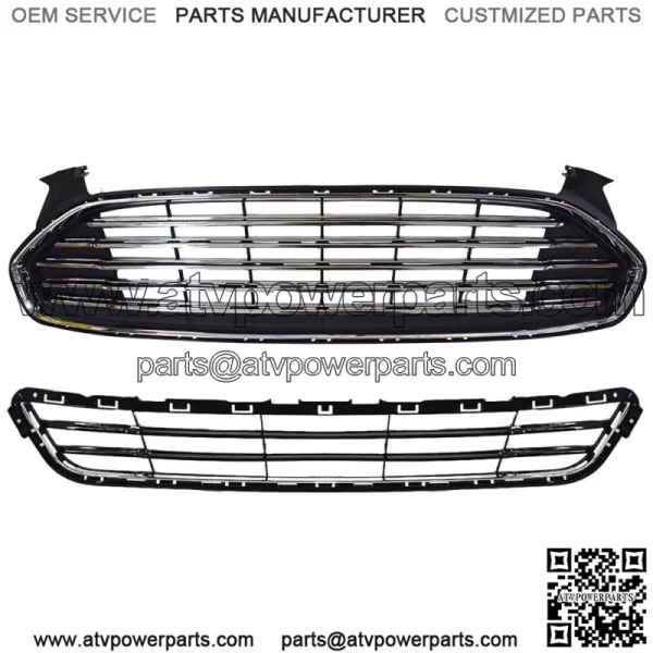 Upper&Lower Front Radiator Grille Grill Kit For 2013-2016 Ford  Fion/Mondeo - Image 2