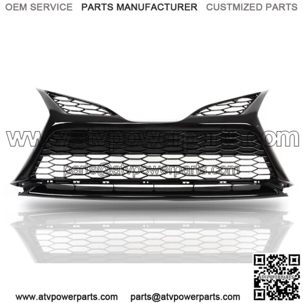 Fit For 21-22 Toyota Camry SE Front Lower Grille W/O Sensor Hole Gloss Black