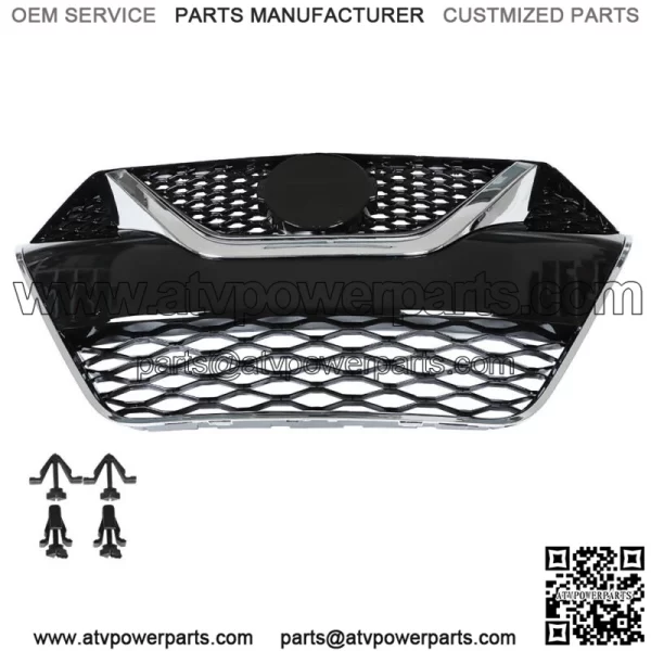 For 2016 2017 Nissan Maxima Front Upper Grille Chrome Black Kit 32887zv - Image 2