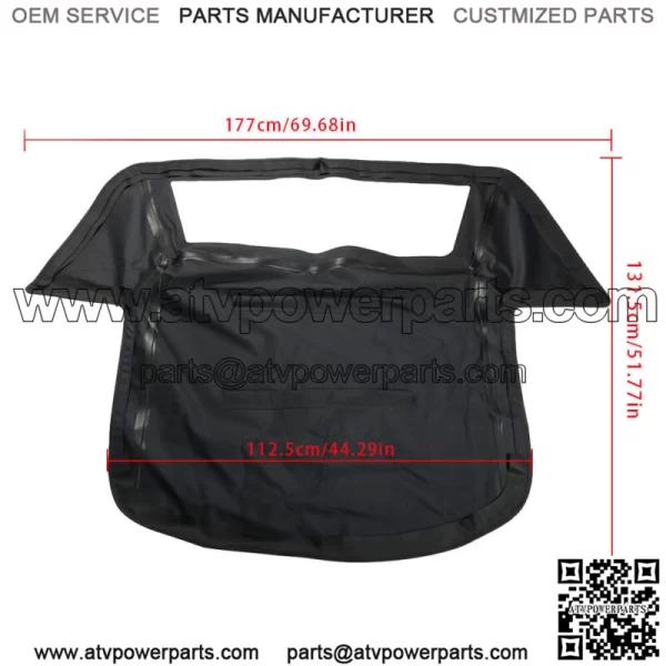 Convertible Soft Top With Plastic Window For 1986-1993 Chevy Corvette Black - Image 2