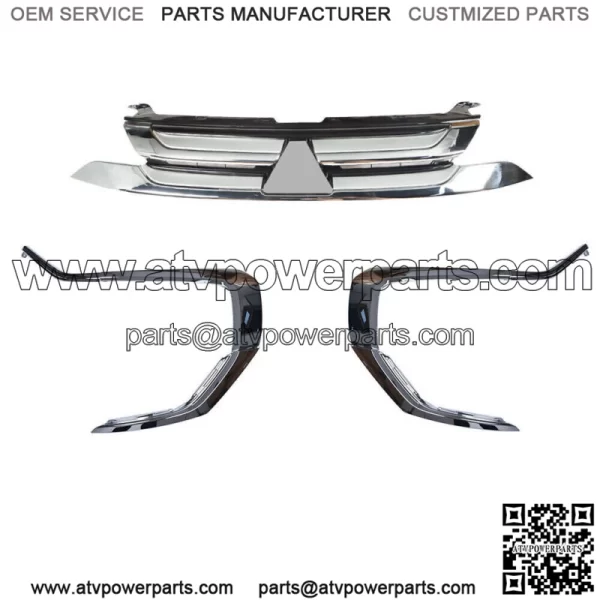 For Mitsubishi Outlander 2016-2018 Upper Grille+Front Bumper Trim Molding L+R