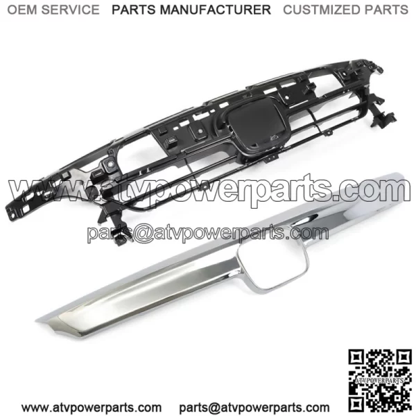 Fit For 2021 2022 Honda Accord Front Bumper Upper Grille Assembly Black 2PCS - Image 2