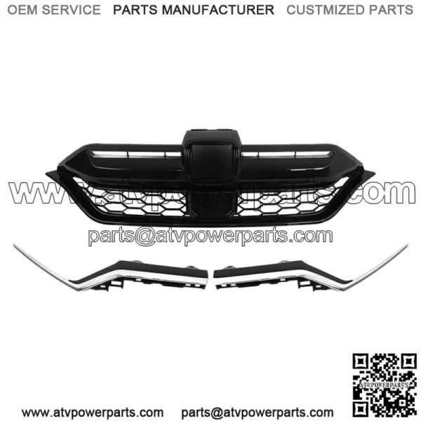 Front Bumper Grille & Chrome Trim Decor Strip Fit For 2020-2022 Honda CR-V - Image 2