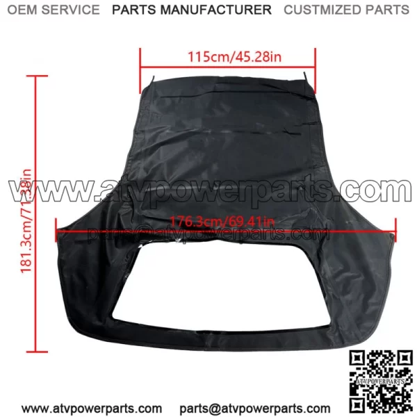 Convertible Soft Top For 1986-1993 3-Series E30 Black Twill & Plastic Window - Image 2