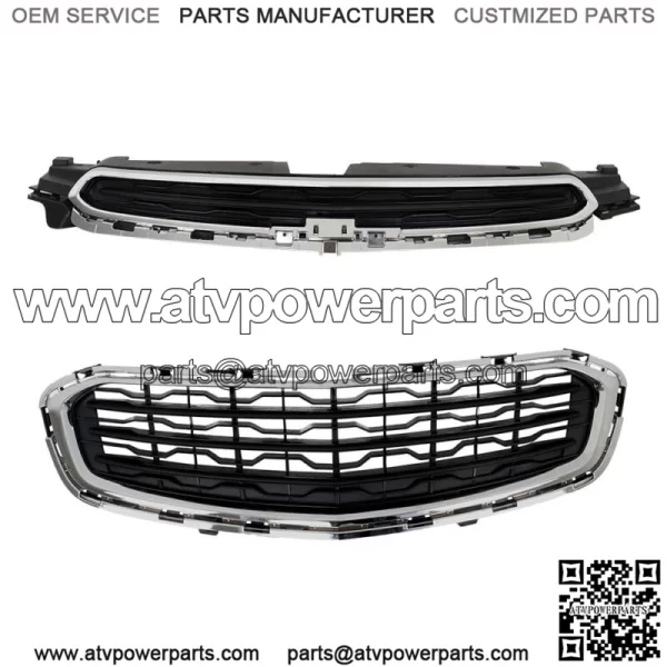 Front Upper+Lower Grille Chrome For 2015 Chevy Cruze 2016 Cruze Limited - Image 2