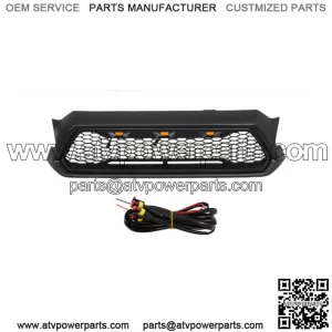For 2012-2015 Toyota Tacoma Matte Black Front Grille Bumper Grill W/ LED lights
