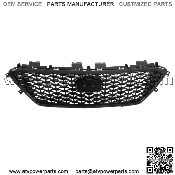 For 2015-2017 Hyundai Sonata Front Upper Grille Black W/O Radar Hole Plastic