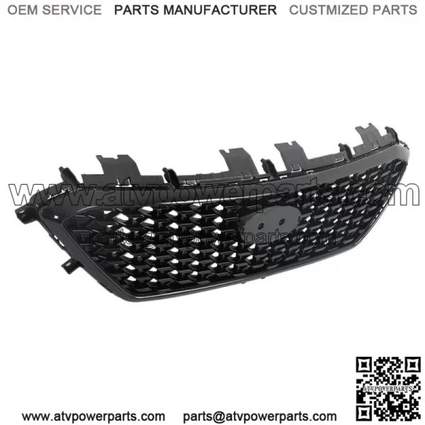 For 2015-2017 Hyundai Sonata Front Upper Grille Black W/O Radar Hole Plastic - Image 3